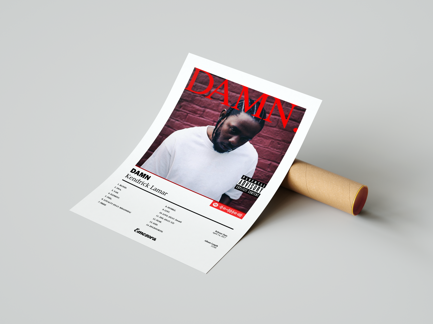 DAMN. Poster - Kendrick Lamar Album Cover Art Print